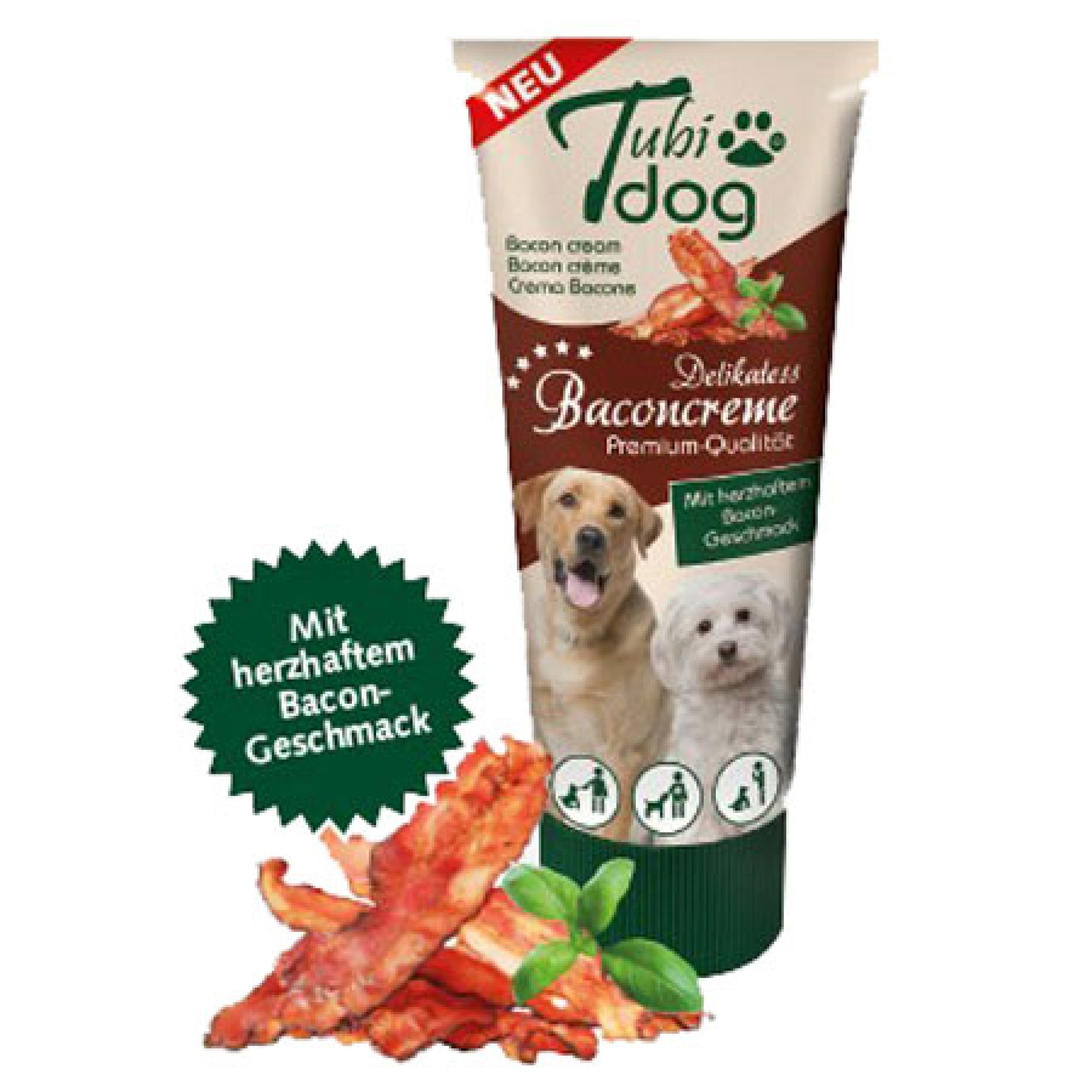 Tubidog Baconcreme für Hunde, BaconLeberwurst Hund, HundeLeckerli